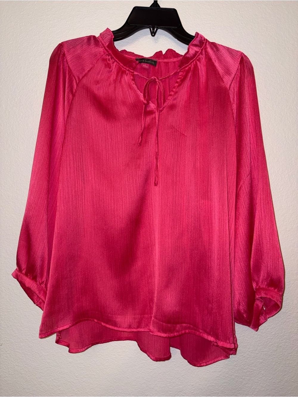 Vince Camuto Fuchsia Tie-Neck Blouse